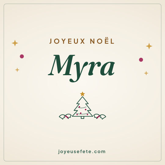 Image carrée « Joyeux Noël Myra » pour WhatsApp