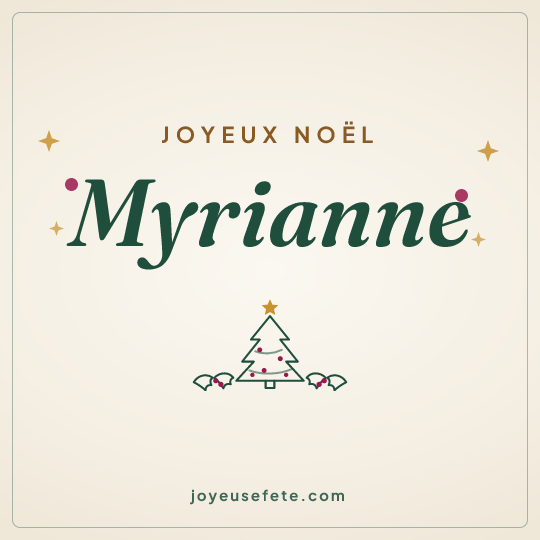 Image carrée « Joyeux Noël Myrianne » pour WhatsApp
