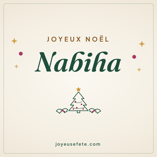 Image carrée « Joyeux Noël Nabiha » pour WhatsApp
