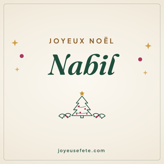 Image carrée « Joyeux Noël Nabil » pour WhatsApp