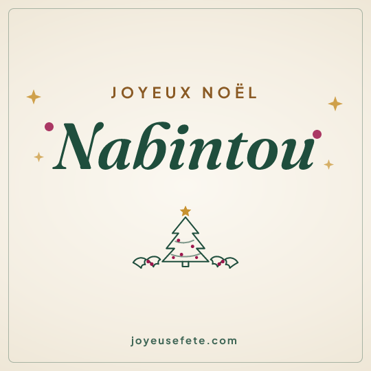 Image carrée « Joyeux Noël Nabintou » pour WhatsApp