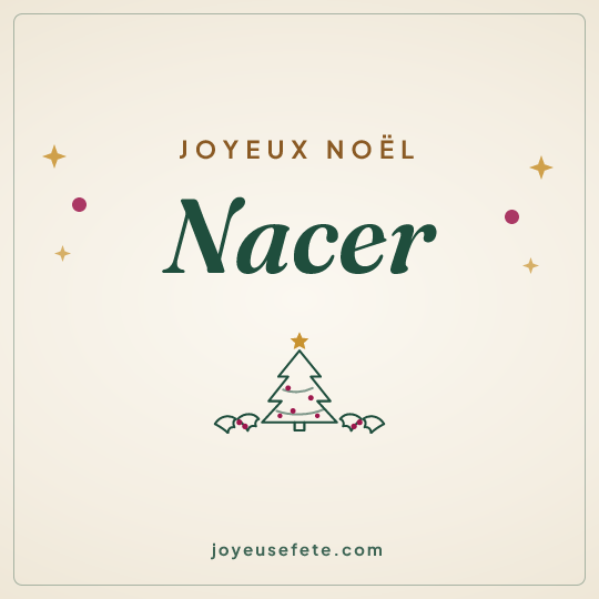 Image carrée « Joyeux Noël Nacer » pour WhatsApp