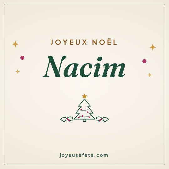 Image carrée « Joyeux Noël Nacim » pour WhatsApp