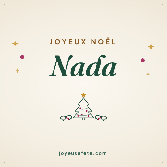 Image carrée « Joyeux Noël Nada » pour WhatsApp