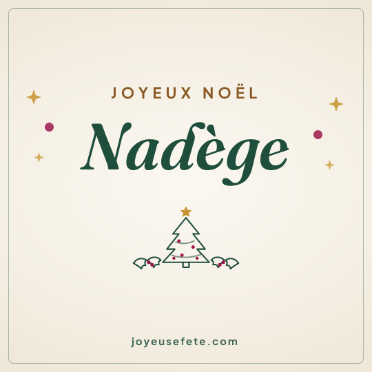 Image carrée « Joyeux Noël Nadège » pour WhatsApp