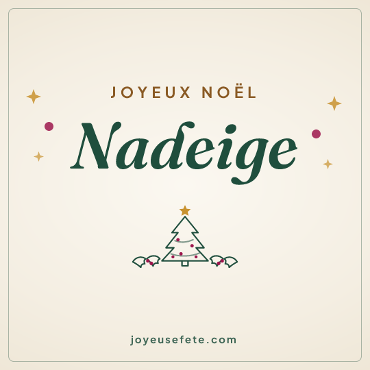 Image carrée « Joyeux Noël Nadeige » pour WhatsApp