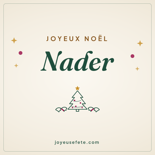 Image carrée « Joyeux Noël Nader » pour WhatsApp