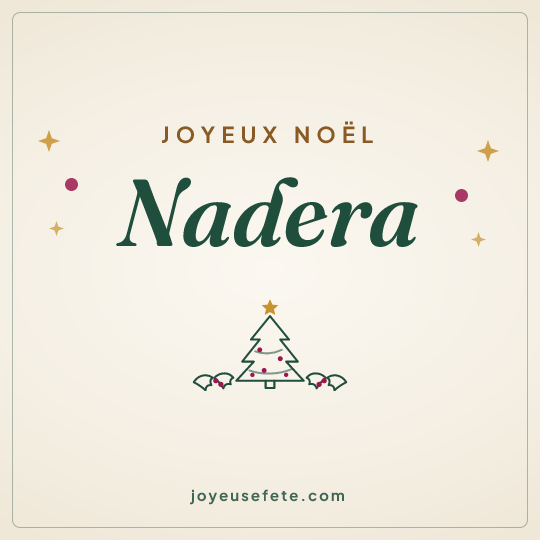 Image carrée « Joyeux Noël Nadera » pour WhatsApp