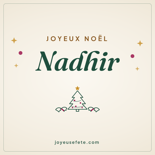 Image carrée « Joyeux Noël Nadhir » pour WhatsApp