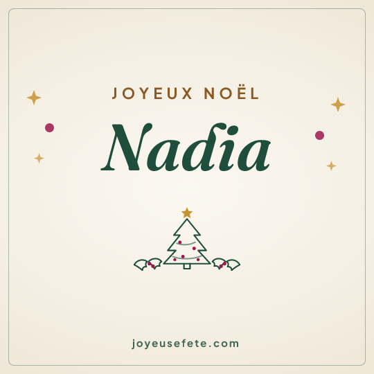 Image carrée « Joyeux Noël Nadia » pour WhatsApp