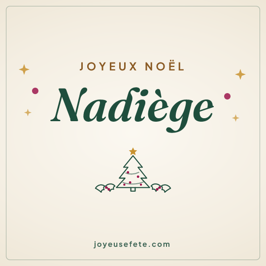 Image carrée « Joyeux Noël Nadiège » pour WhatsApp