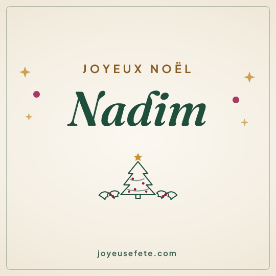Image carrée « Joyeux Noël Nadim » pour WhatsApp