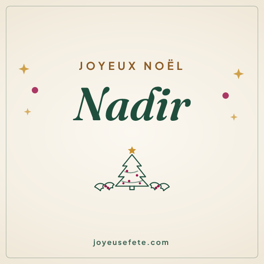 Image carrée « Joyeux Noël Nadir » pour WhatsApp