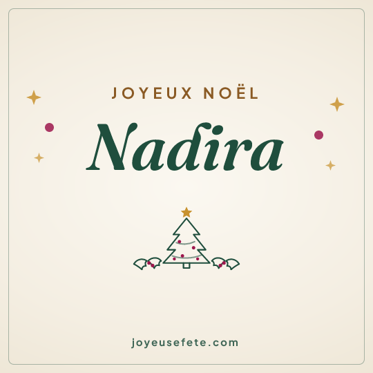 Image carrée « Joyeux Noël Nadira » pour WhatsApp