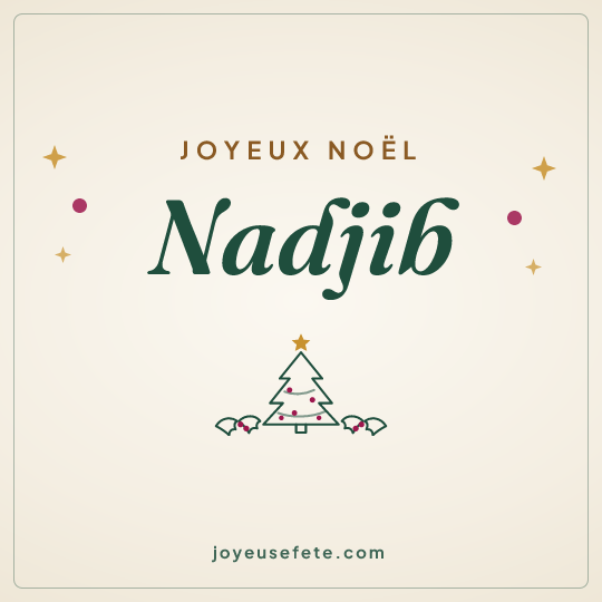 Image carrée « Joyeux Noël Nadjib » pour WhatsApp