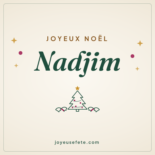 Image carrée « Joyeux Noël Nadjim » pour WhatsApp