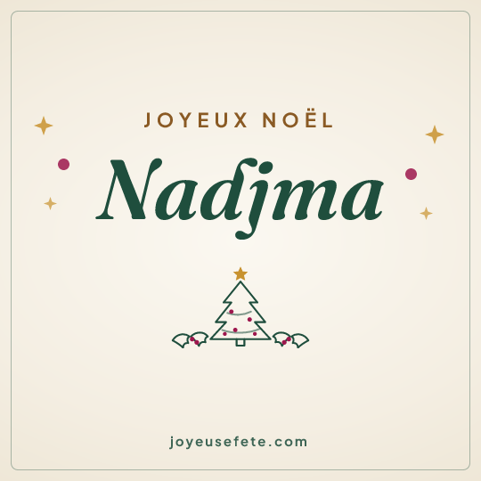 Image carrée « Joyeux Noël Nadjma » pour WhatsApp