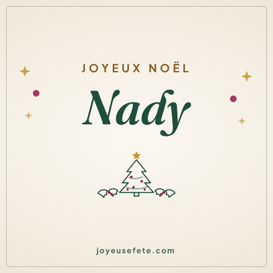 Image carrée « Joyeux Noël Nady » pour WhatsApp