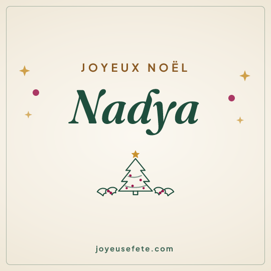 Image carrée « Joyeux Noël Nadya » pour WhatsApp