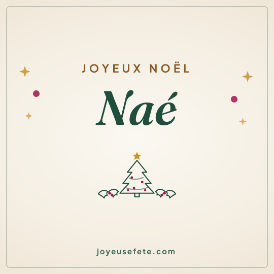 Image carrée « Joyeux Noël Naé » pour WhatsApp