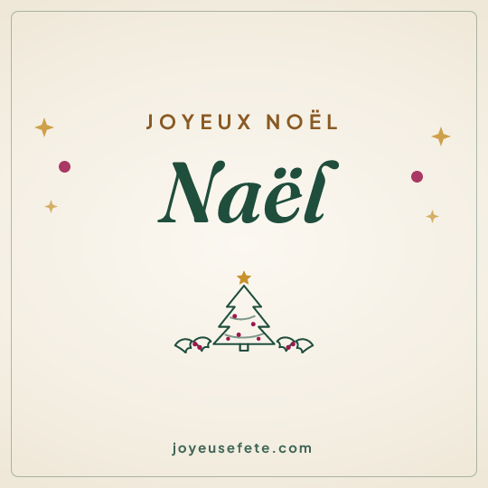 Image carrée « Joyeux Noël Naël » pour WhatsApp