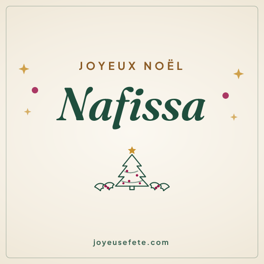 Image carrée « Joyeux Noël Nafissa » pour WhatsApp