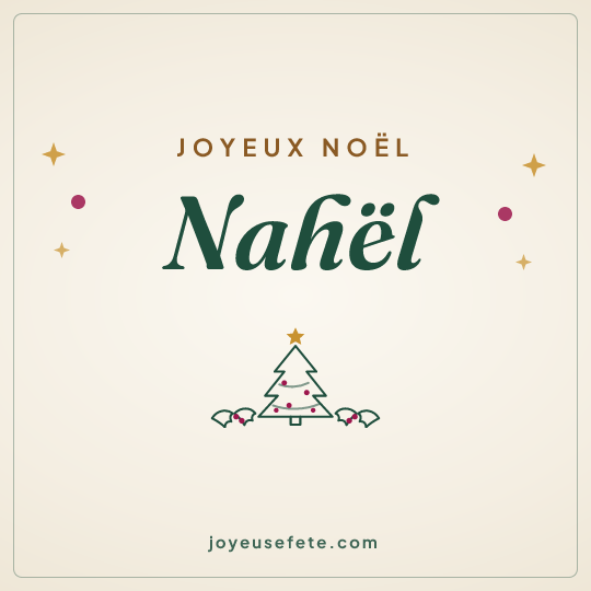 Image carrée « Joyeux Noël Nahël » pour WhatsApp