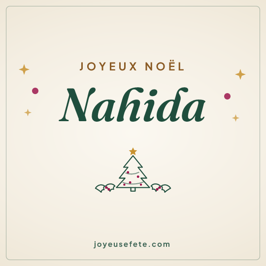 Image carrée « Joyeux Noël Nahida » pour WhatsApp