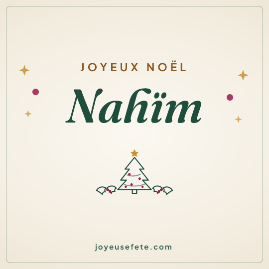 Image carrée « Joyeux Noël Nahïm » pour WhatsApp