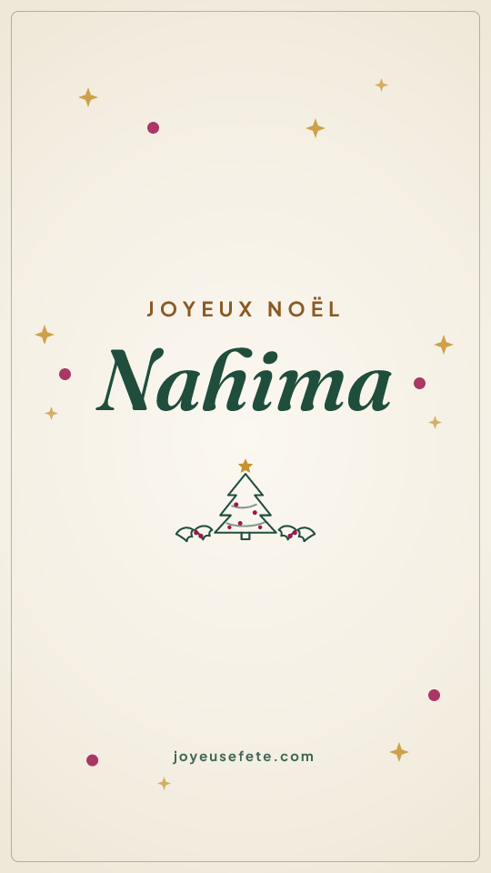 Image « Joyeux Noël Nahima » au format story