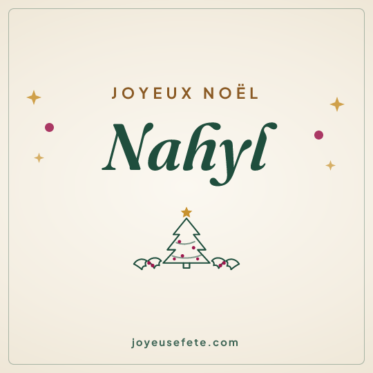 Image carrée « Joyeux Noël Nahyl » pour WhatsApp