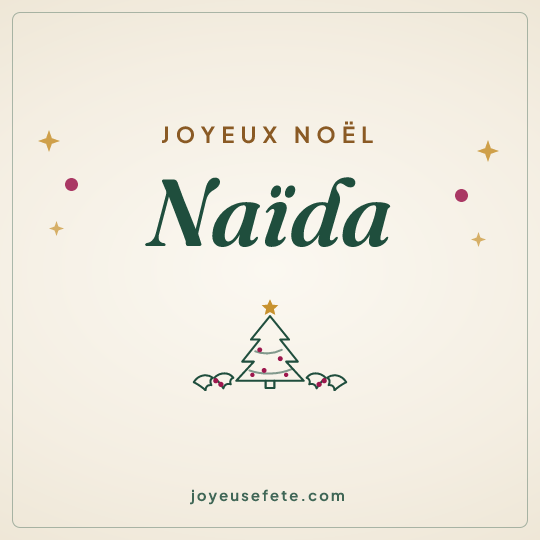 Image carrée « Joyeux Noël Naïda » pour WhatsApp