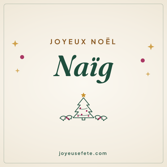 Image carrée « Joyeux Noël Naïg » pour WhatsApp