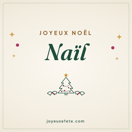 Image carrée « Joyeux Noël Naïl » pour WhatsApp