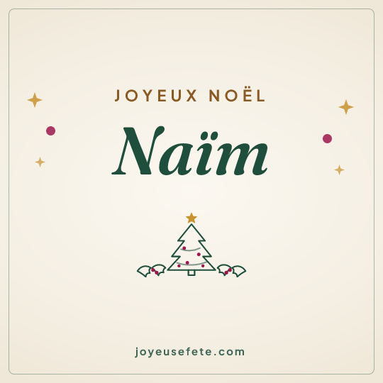 Image carrée « Joyeux Noël Naïm » pour WhatsApp