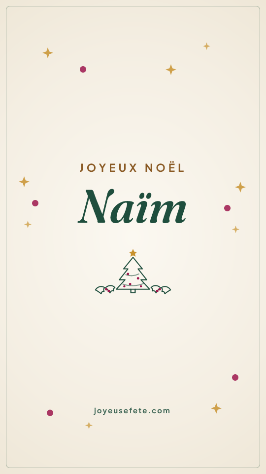 Image « Joyeux Noël Naïm » au format story