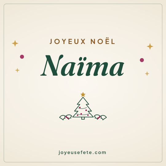 Image carrée « Joyeux Noël Naïma » pour WhatsApp