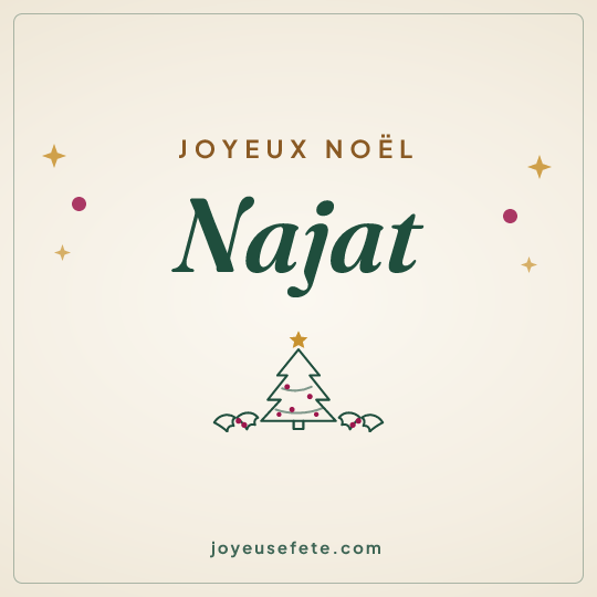 Image carrée « Joyeux Noël Najat » pour WhatsApp