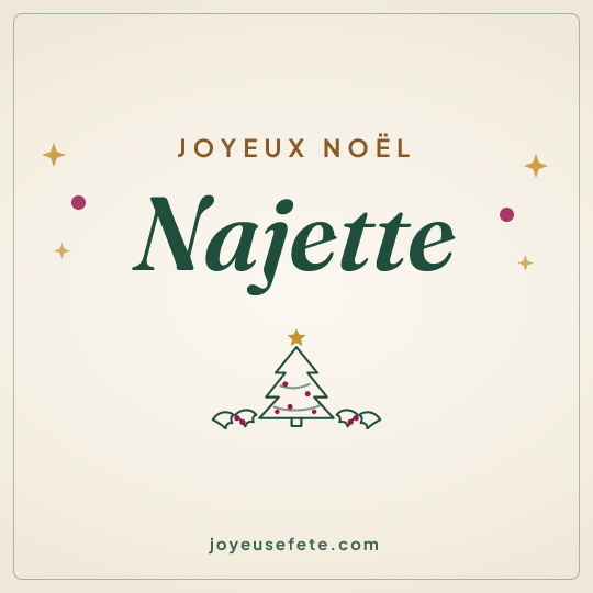 Image carrée « Joyeux Noël Najette » pour WhatsApp