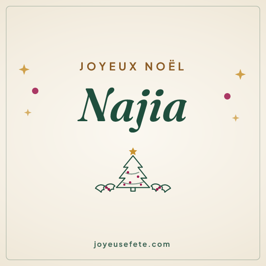 Image carrée « Joyeux Noël Najia » pour WhatsApp