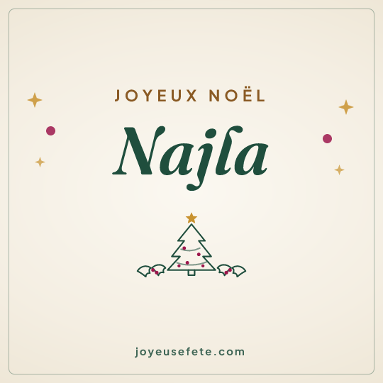 Image carrée « Joyeux Noël Najla » pour WhatsApp
