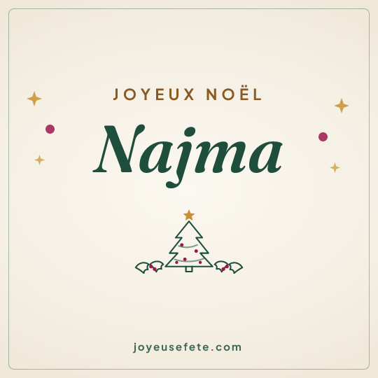 Image carrée « Joyeux Noël Najma » pour WhatsApp