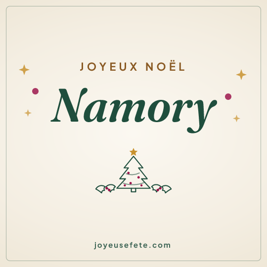 Image carrée « Joyeux Noël Namory » pour WhatsApp