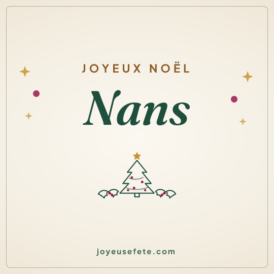 Image carrée « Joyeux Noël Nans » pour WhatsApp