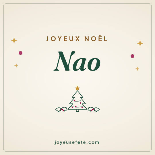 Image carrée « Joyeux Noël Nao » pour WhatsApp