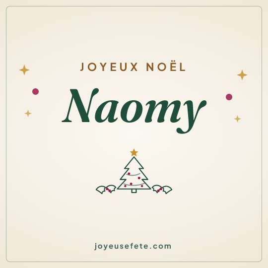 Image carrée « Joyeux Noël Naomy » pour WhatsApp