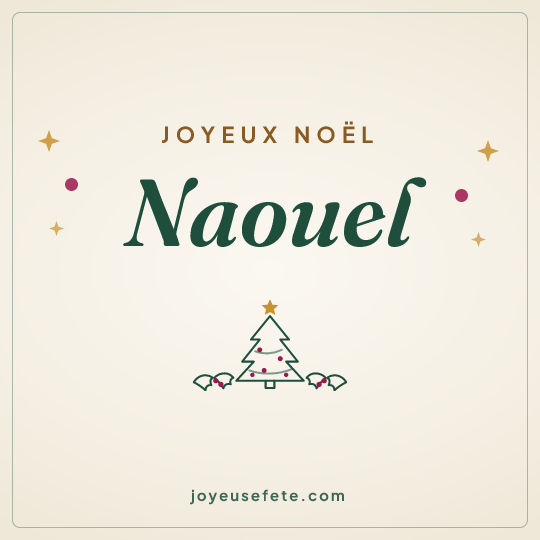 Image carrée « Joyeux Noël Naouel » pour WhatsApp