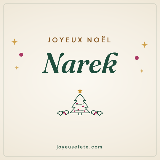Image carrée « Joyeux Noël Narek » pour WhatsApp