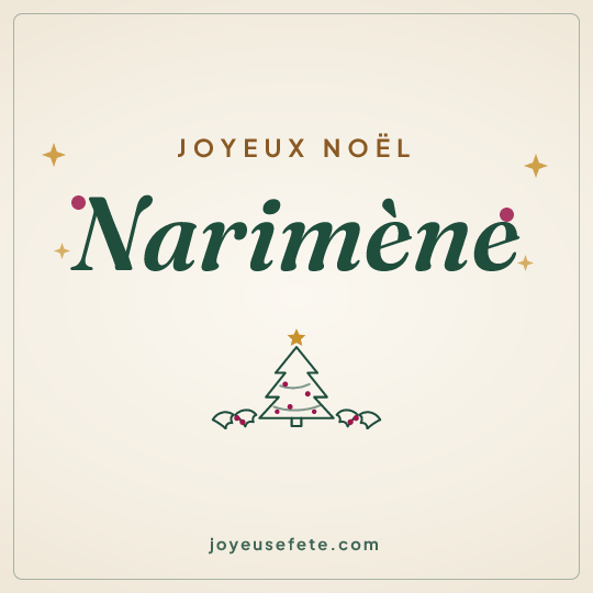 Image carrée « Joyeux Noël Narimène » pour WhatsApp