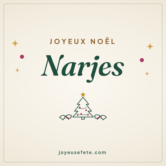 Image carrée « Joyeux Noël Narjes » pour WhatsApp
